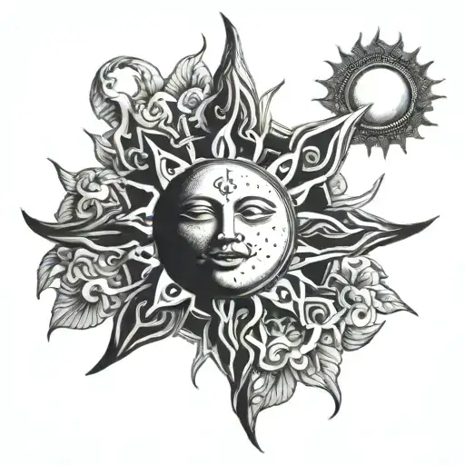 sun, loss tattoo design idea
