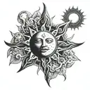 sun, loss tattoo design idea