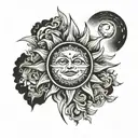 sun, loss tattoo design idea