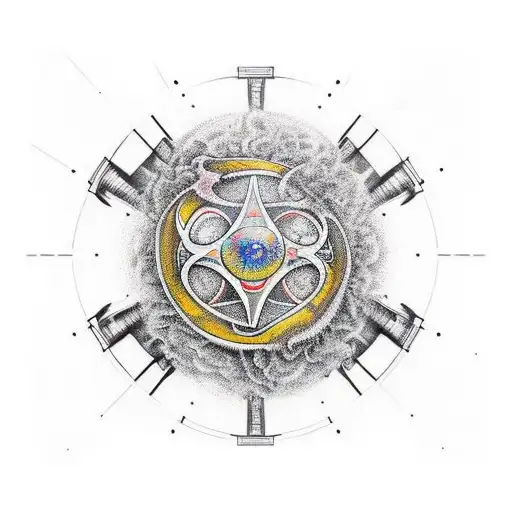 Full sleeve, Martial Arts, Astrophysics tattoo design idea