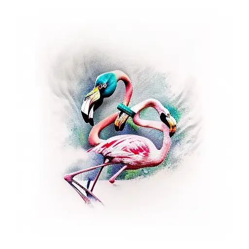 flamingo tattoo design idea