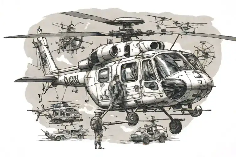 load the chopper helicopter  tattoo design idea