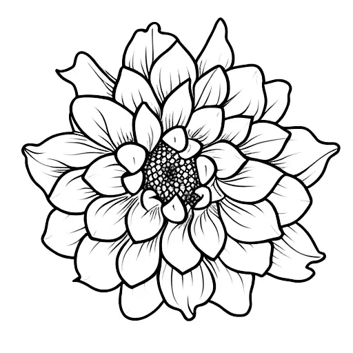 dog nose print dahlia flowers tattoo design idea