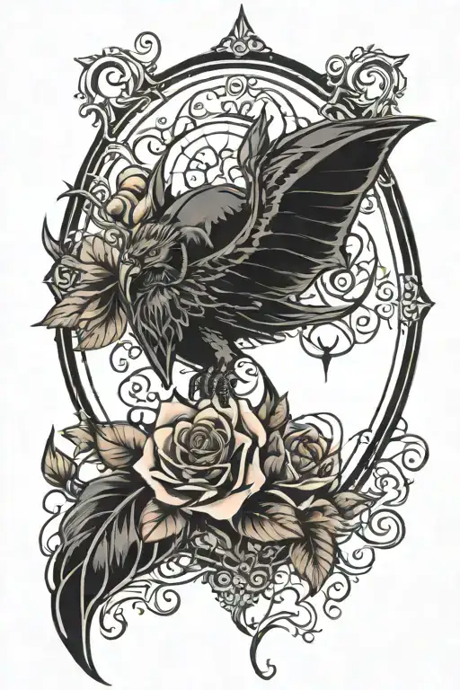 dark gothic romance themed tattoo tattoo design idea