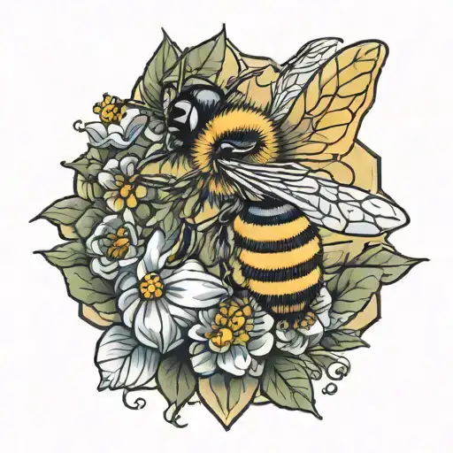 Carpathian honey bee tattoo design idea
