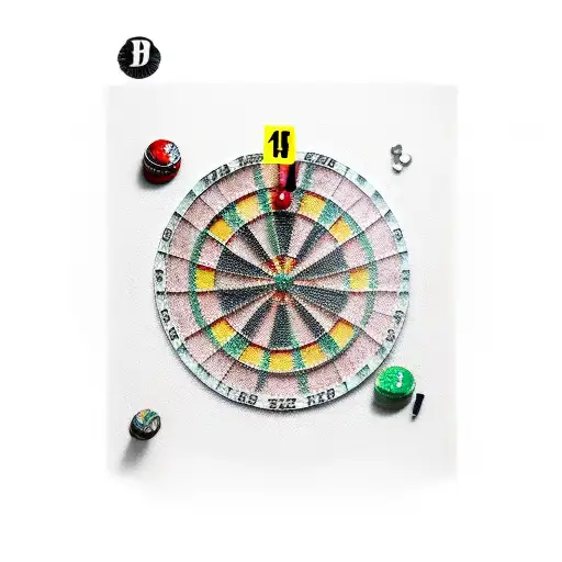 darts board ripped skin tattoo design idea