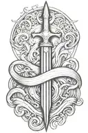 trident with waves tattoo design idea