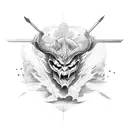 battle between god & the devil tattoo design idea