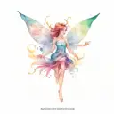 fairy flying tattoo design idea