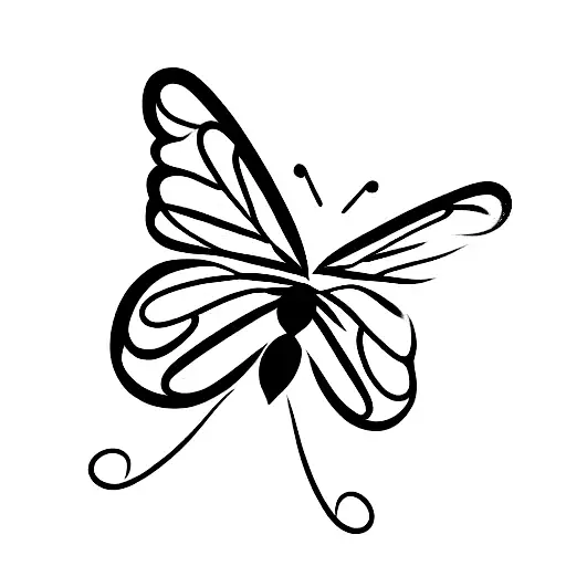 Book, butterfly, Tendrils with spines tattoo design idea