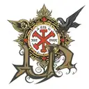 Chi Rho and alpha with the writing of John Paul II be not afraid and totus tuus tattoo design idea