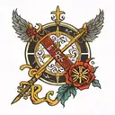 Chi Rho and alpha with the writing of John Paul II be not afraid and totus tuus tattoo design idea