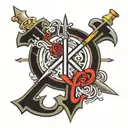 Chi Rho and alpha with the writing of John Paul II be not afraid and totus tuus tattoo design idea