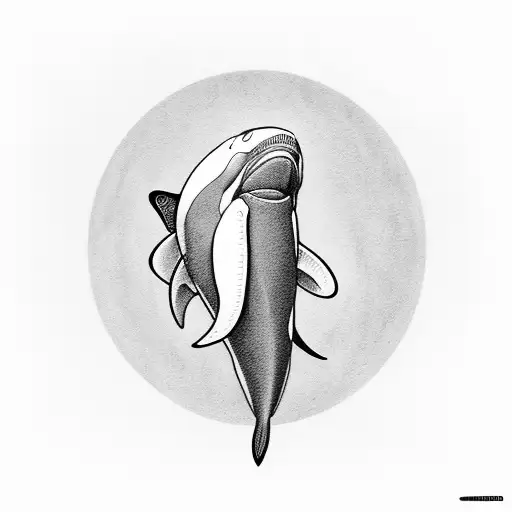 orca in saturno tattoo design idea