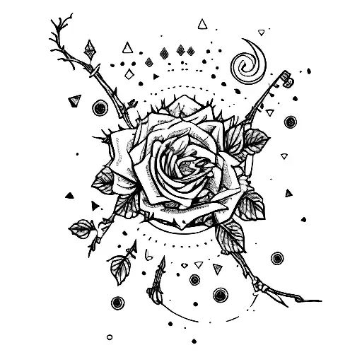 fantasy from a court of thorns and roses for arm and shoulder night sky tattoo design idea