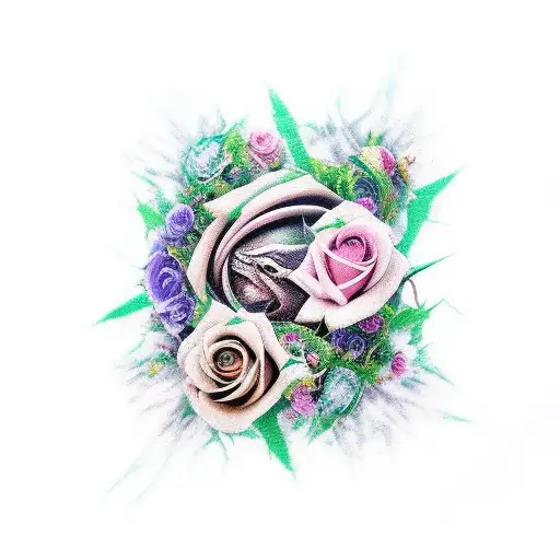 fantasy from a court of thorns and roses for arm and shoulder tattoo design idea