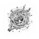 fantasy from a court of thorns and roses for arm and shoulder night sky tattoo design idea