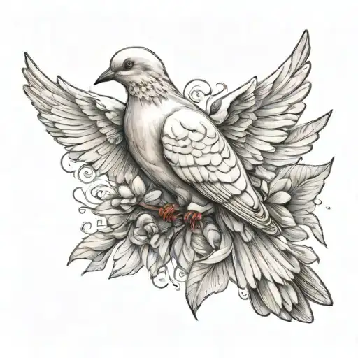 dove of peace tattoo design idea