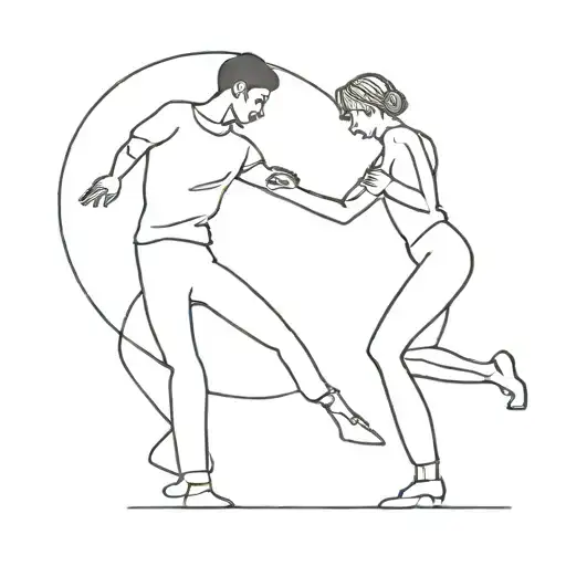 A simple silhouette of a couple dancing to Majid Jordan's music, capturing the sweetness of love and music tattoo design idea