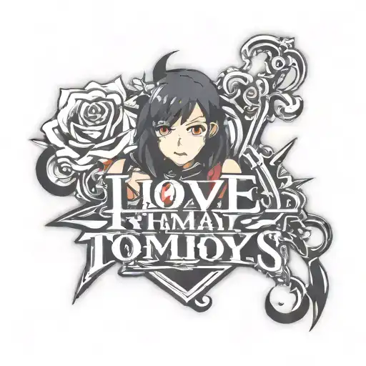  text that says: i love tomboys. Change the girl for Ryuko matoi from the anime kill la kill tattoo design idea