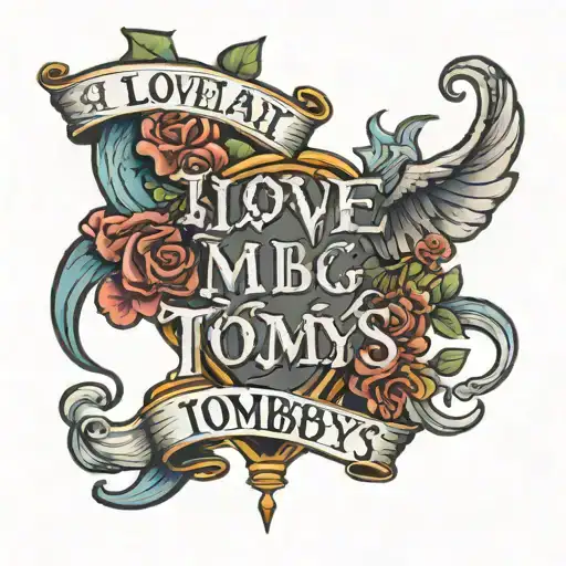  text that says: i love tomboys. tattoo design idea