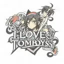  text that says: i love tomboys. Change the girl for Ryuko matoi from the anime kill la kill tattoo design idea