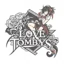  text that says: i love tomboys. Change the girl for Ryuko matoi from the anime kill la kill tattoo design idea