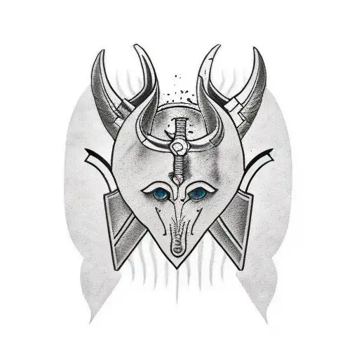 Anubis and Baste shoulder blade tattoo design idea