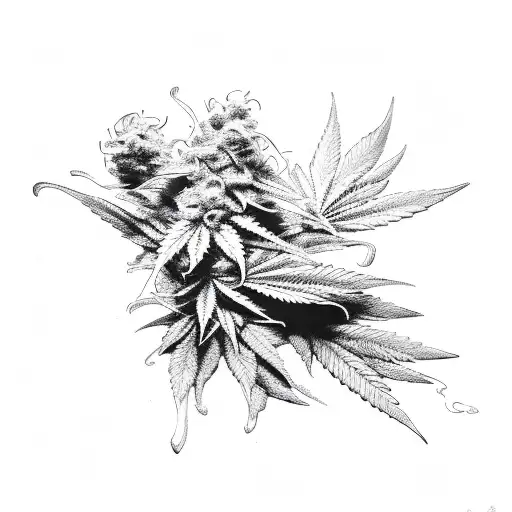 cannabis tattoo design idea