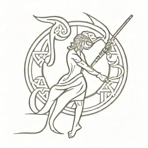 celtic piper tattoo design idea