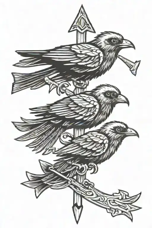 Bird claw holding 5 arrows distributed evenly. The 5 arrows are shaped like the Cameron clan logo tattoo design idea