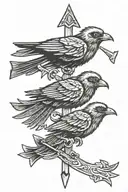 Bird claw holding 5 arrows distributed evenly. The 5 arrows are shaped like the Cameron clan logo tattoo design idea