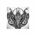 a hindu temple tattoo design idea