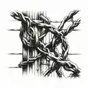 Prison fence razor wire tattoo design idea