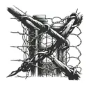 Prison fence razor wire tattoo design idea