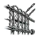 Prison fence razor wire tattoo design idea