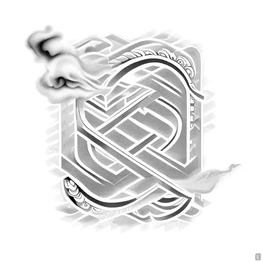 the letters F.E.A the colors purple and teal like smoke inside the letters. white background. No shadows tattoo design idea