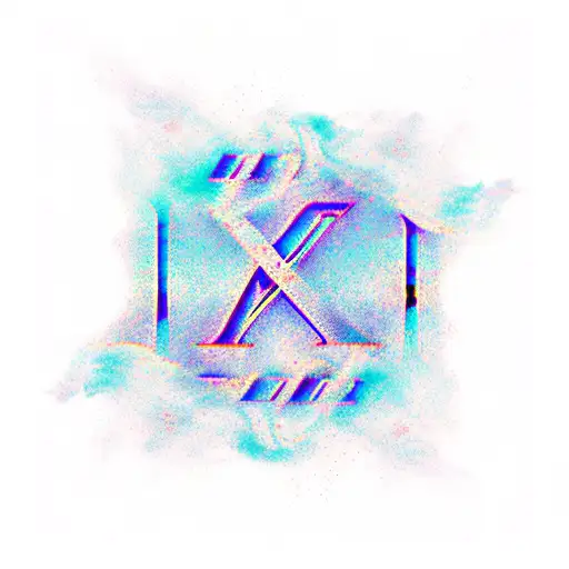 the word FEA all letters capitalized lors purple and teal like smoke inside the letters. white background. No shadows tattoo design idea