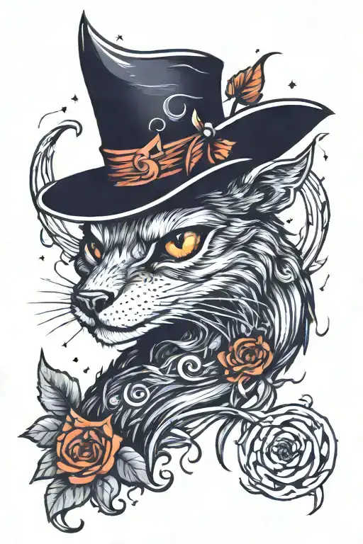 Spooky Mythical Witchy Animal tattoo design idea