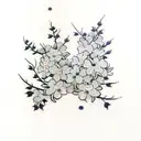 traditional japanese tatto covering my forearm, then coming uo out of it a cherry blossom tree covering my upper arm and tattoo design idea