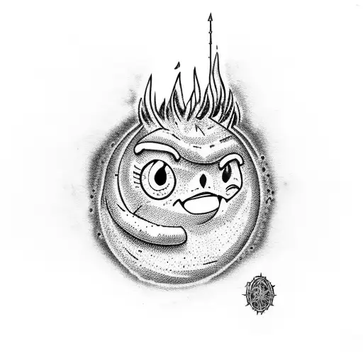 calcifer on a match tattoo design idea