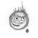 calcifer on a match tattoo design idea