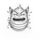 calcifer on a match tattoo design idea