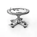 A pool table with motorcycle wheels as the legs and a guitar as the playing surface tattoo design idea