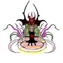 Demons created by anger, sadness, guilt, suicide, hate, bipolarity, depression, anxiety and panic tattoo design idea