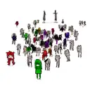 Demons created by anger, sadness, guilt, suicide, hate, bipolarity, depression, anxiety and panic tattoo design idea