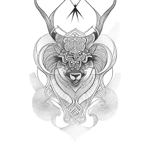 Det ska stå take care i mitten med art nouveau mönster runt om.  tattoo design idea