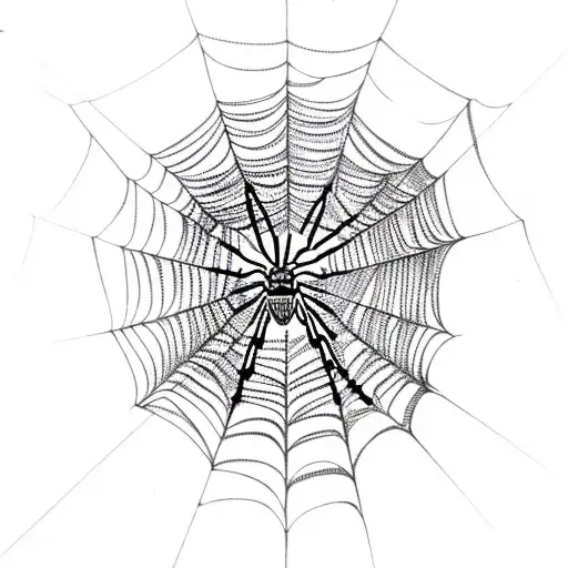 spider and spider web tattoo design idea