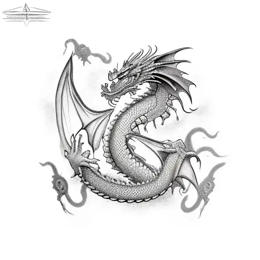 dragon,pacifist,bipolar,car,red,grey,black,romantic,eternium. tattoo design idea