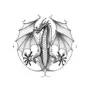 dragon,pacifist,bipolar,car,red,grey,black,romantic,eternium. tattoo design idea